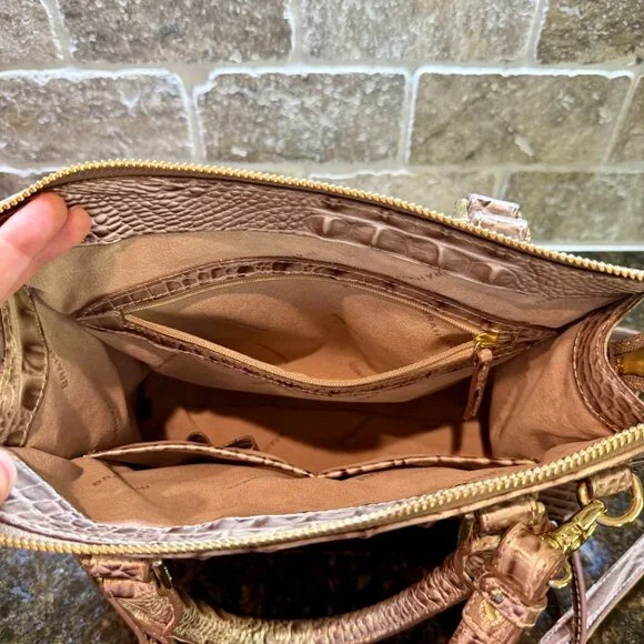 Brahmin Handbag/Purse, Pristine Melbourne, Metallic Silver - Picture 9 of 13